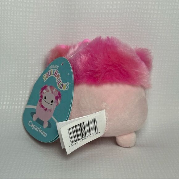 NWT Squishmallows Keychain Clip-On 3.5” Caparinne the Pink Bigfoot Yeti - Picture 4 of 5